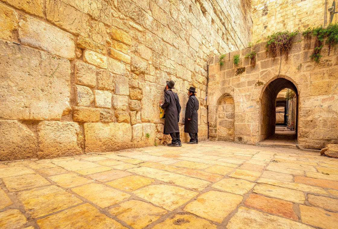 Two men davening at the Kosel